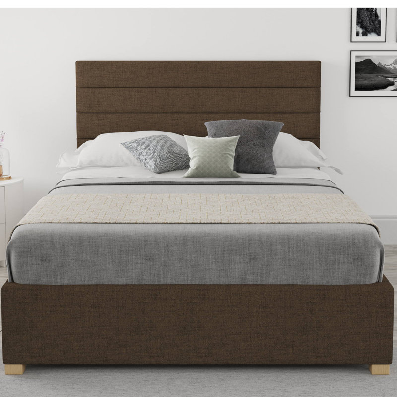 Tyson Upholstered Ottoman Storage Bed, Kingsize (5'), Chocolate