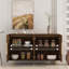 Buffet en bois moderne avec rangement, buffet cannelé avec tablettes réglables et design élégant pour une utilisation polyvalente