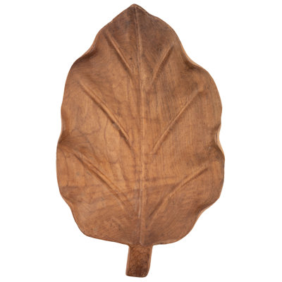 Bali Teak Hand-carved Leaf Bowl