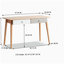 Bureau d'ordinateur en bois massif - grand bureau de 47 pouces avec 2 tiroirs, bureau d'ordinateur de style minimaliste moderne