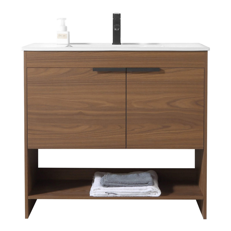 Meuble-lavabo simple 36 po Daendy, Noyer