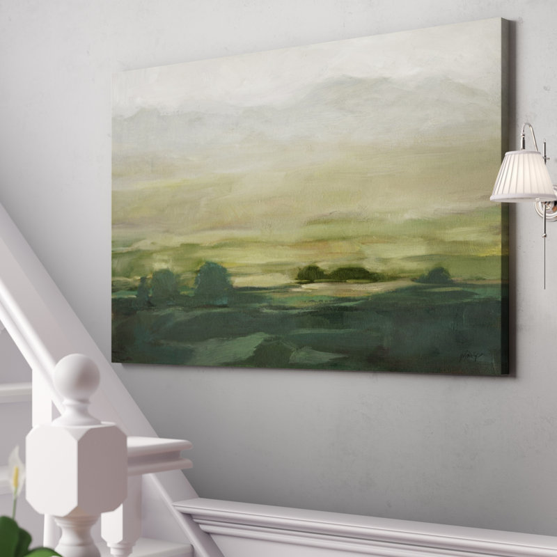 « misty valley i », reproduction d’art sur toile tendue, H 12 po x l 18 po x P 1,5 po