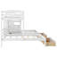 Triple lit superposé simple avec tiroirs, rangement pour escalier, tablettes intégrées, blanc compact