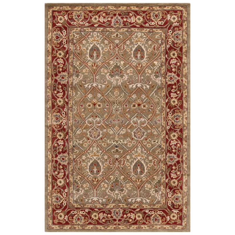 Evie Hand Tufted New Zealand Wool Oriental Rug, Rectangle 5' x 8'