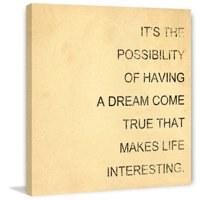 " Dream Come True ", 12" H x 12" W x 1.5" D