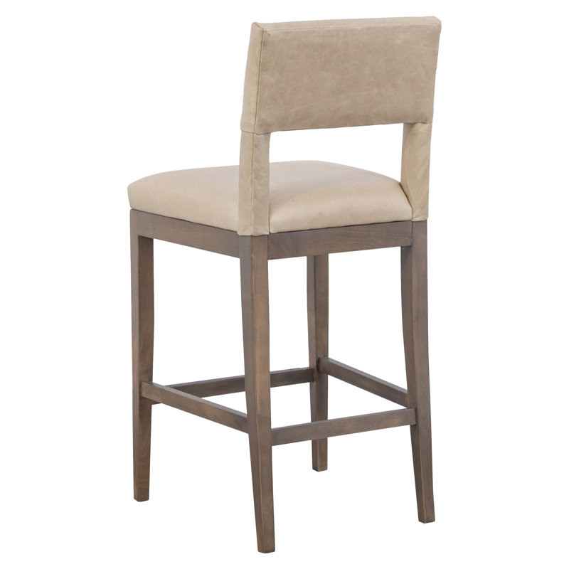 Arie Leather Bar Stool, Bar Stool (29.5" Seat Height), Espresso, 1130 Pottery