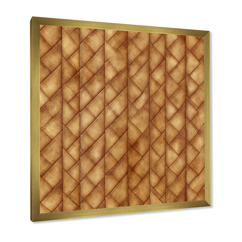 «Earth Tone Retro Diamond Texture» sur toile, H 30 po x l 30 po x P 1 po, Cadre doré à une seule photo