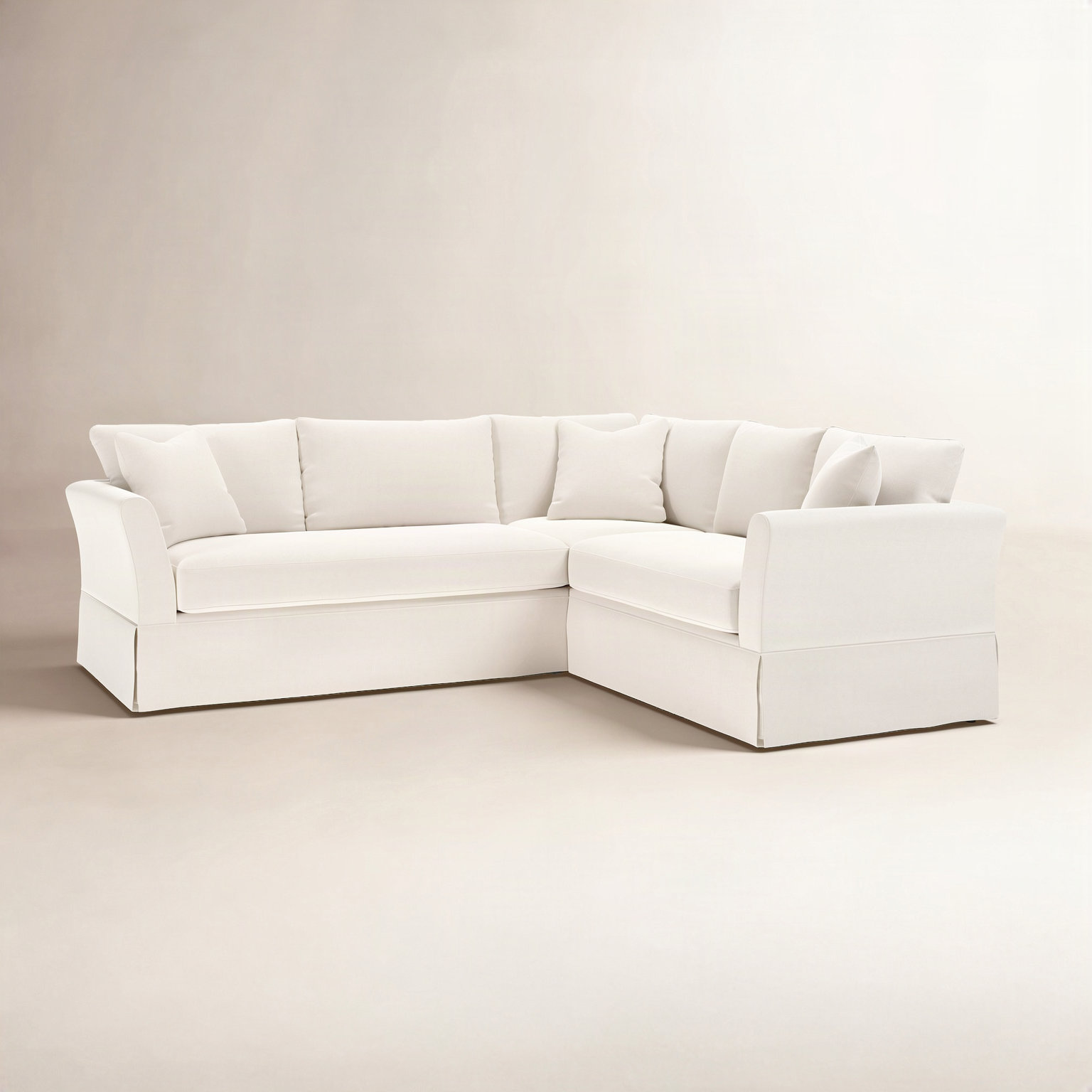 Shleby Sectional, Lena Off White, Right Hand Facing