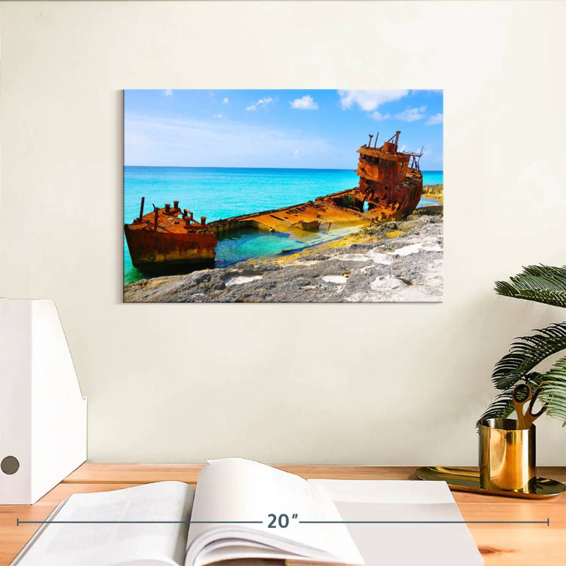 Rorry Bimini Beach Shipwreck, 8" H x 12" W