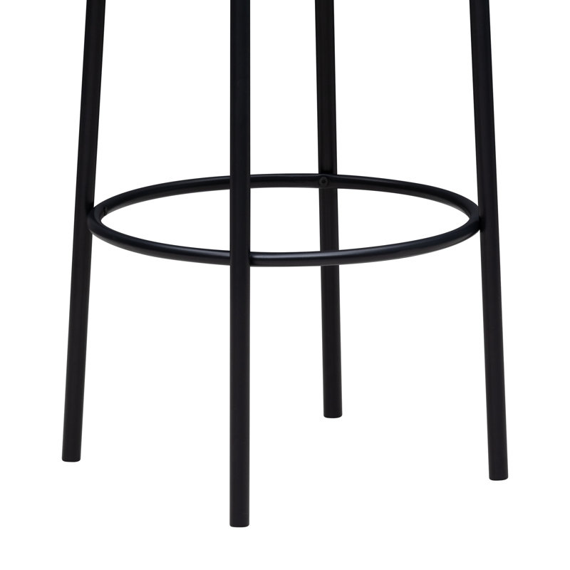 Tabouret de bar Zenni sans dossier, rembourré, en métal, hauteur comptoir ou dossier - Lot de 2, Frosted Flint