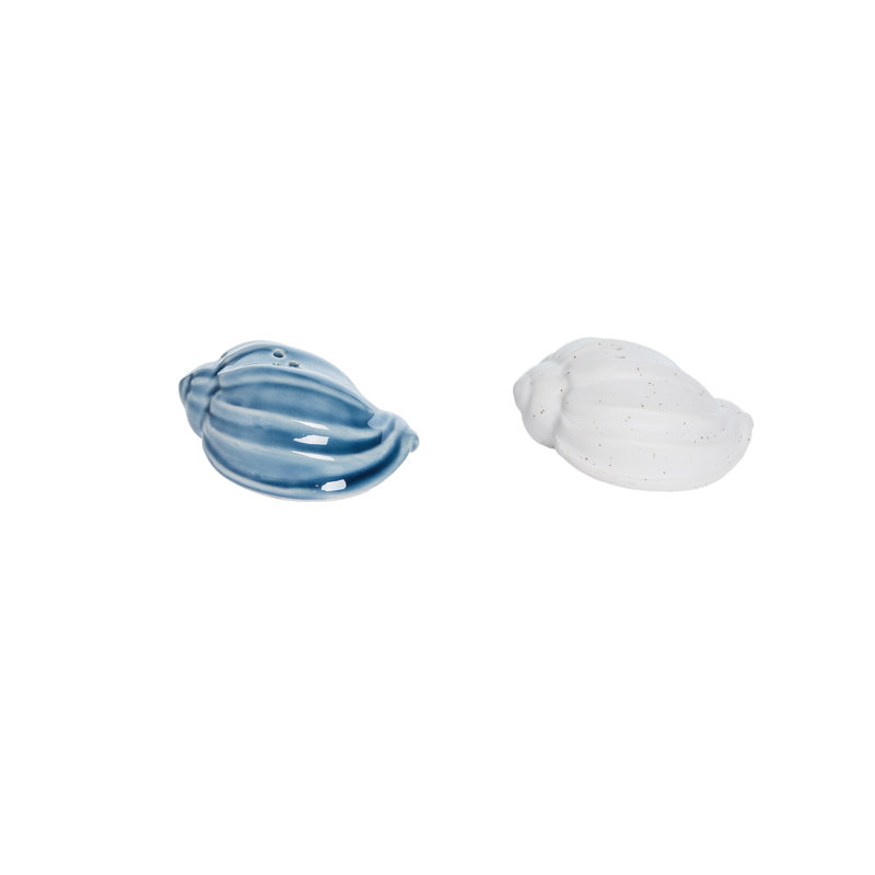 Ensemble salière et poivrière Blue & Bisque White Shell