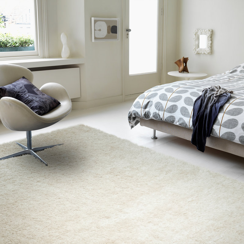 Natonia Shiny Shaggy Beige Area Rug, Rectangle 120 x 170cm