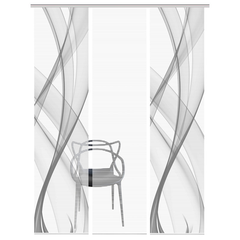 Semi Sheer Sliding Panel, in Grey