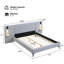 Lumières et tablettes intégrées Bed Grand lit tapissier en lin chic-1312486926-1312486924
