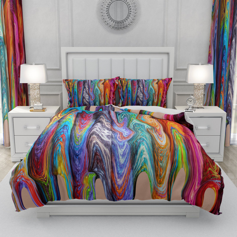Polyester Abstract Duvet Cover, Twin Duvet Cover + 2 Shams