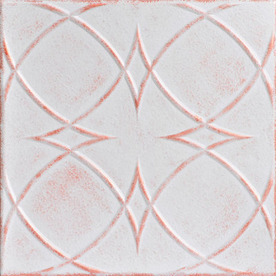 Carreau de plafond en polystyrène encollé 1,6 pi x 1,6 pi Cercles and Stars (ensemble de 144)