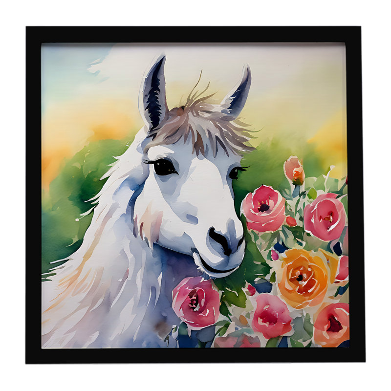 Llama Framed Metal Print