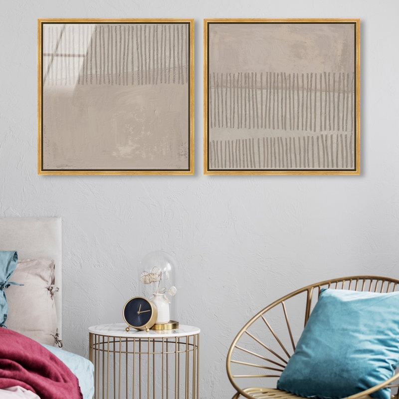 Minimal Fence Set High-Gloss Frameless Acrylic Glass Wall Art Abstract Print by Oliver Gal, Ready to Hang, 12 x 12