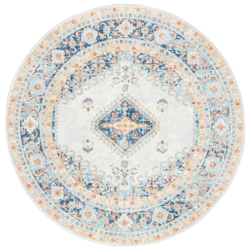 Hardy Performance Oriental Rug, Round 6'7"