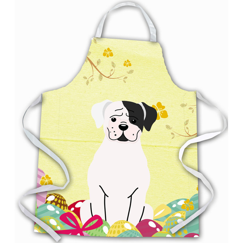 Tablier œufs de pâques, Jaune / Blanc, Boxer cuivré