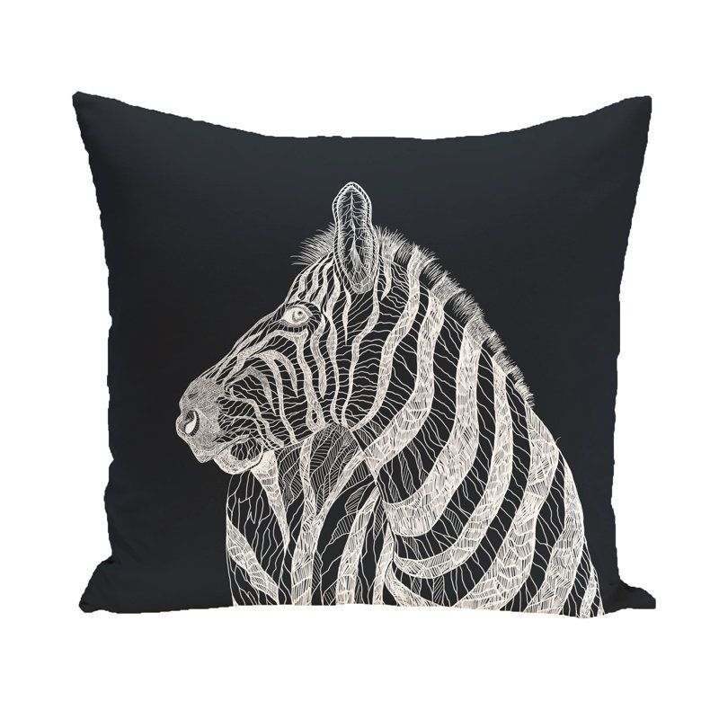 Animal Magnatism Reversible Throw Pillow, Black, 26" H x 26" D