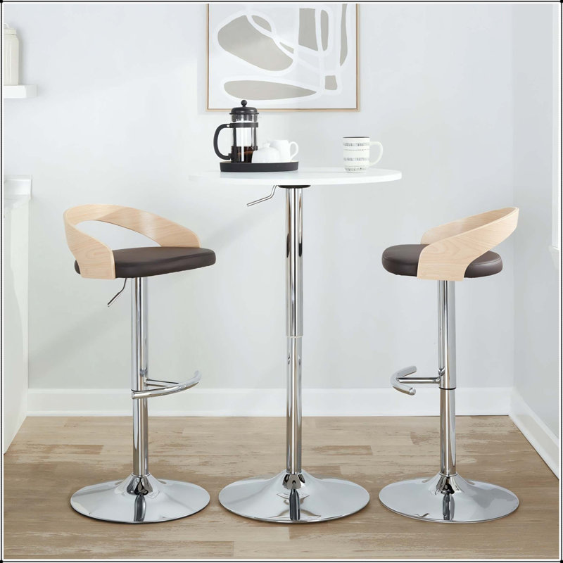 Tabouret de bar réglable, Argent, 1