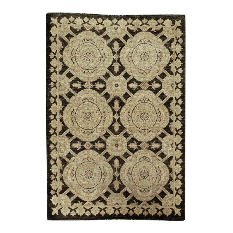 Hand Woven Wool Oriental Area Rug, Rectangle 3'9" X 5'9"