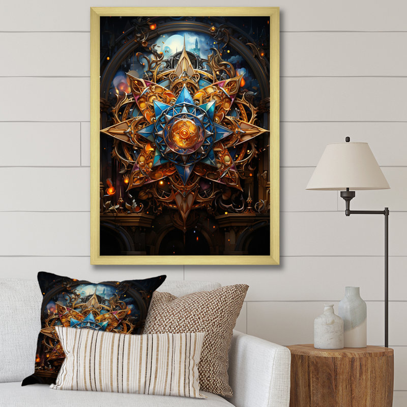 Judaïsme, magen David, art mural du salon, H 40 po x l 30 po x P 1,5 po, Encadrement doré