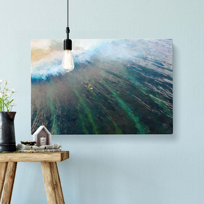 Surfing In The Maldives - Wrapped Canvas, 50cm H x 76cm W x 3cm D