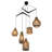 Lucien 5-Light Seagrass Pendant Light Modern Linear Chandelier With Natural Shade In Matte Black