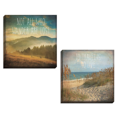 " To Travel Is To Live And Not All Who Wander Are Lost " by Pela Studio 2 - Pieces