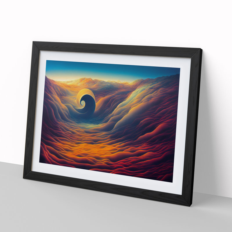 XH1022-2023X Cloudy Sky Surrealism Abstract - Print, 46cm H x 64cm W x 2cm D, Black