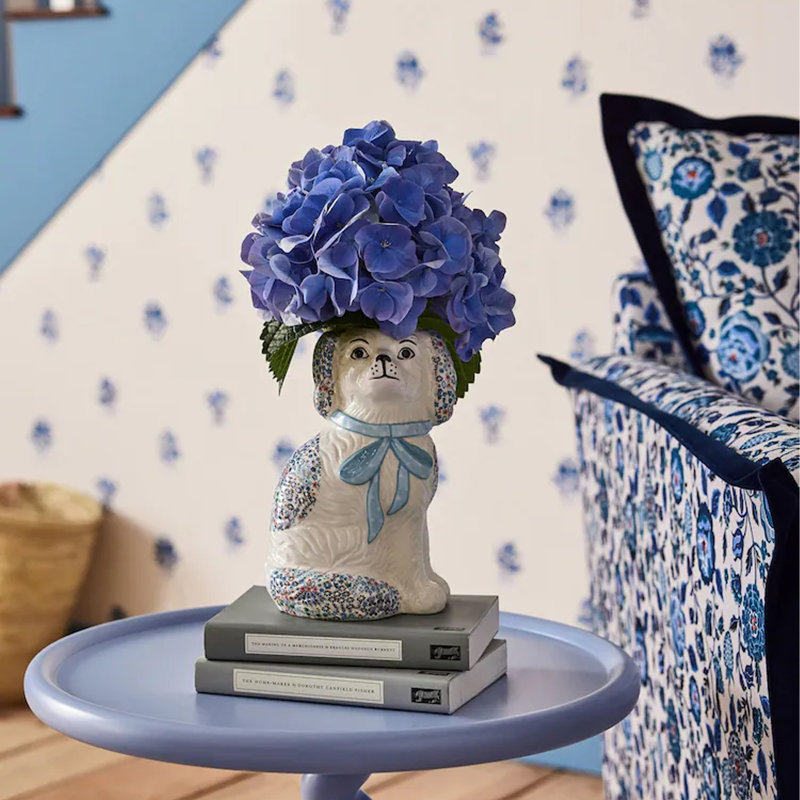 Cath Kidston Ceramic Dog Vase - Blue
