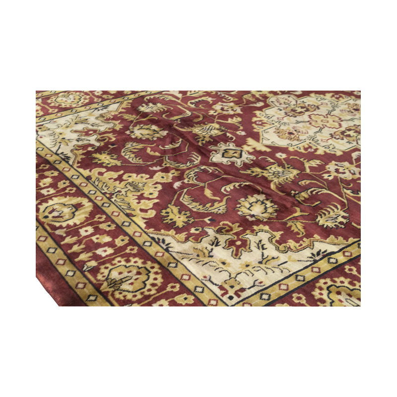 Hand-Knotted High-Quality Red and Red Area Rug