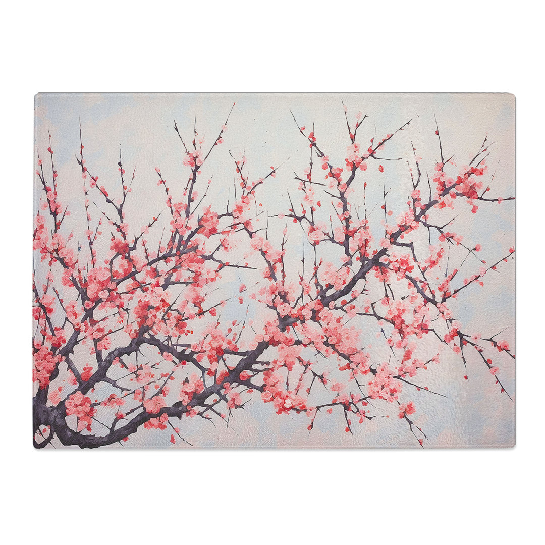 Cherry Blossom Tree Minimalism No.2  Glass Chopping Board