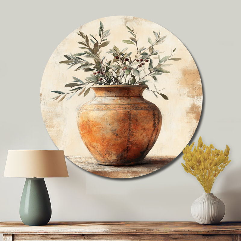 Décoration murale ronde en métal Inus - Boho Pottery, L 16 po x H 16 po