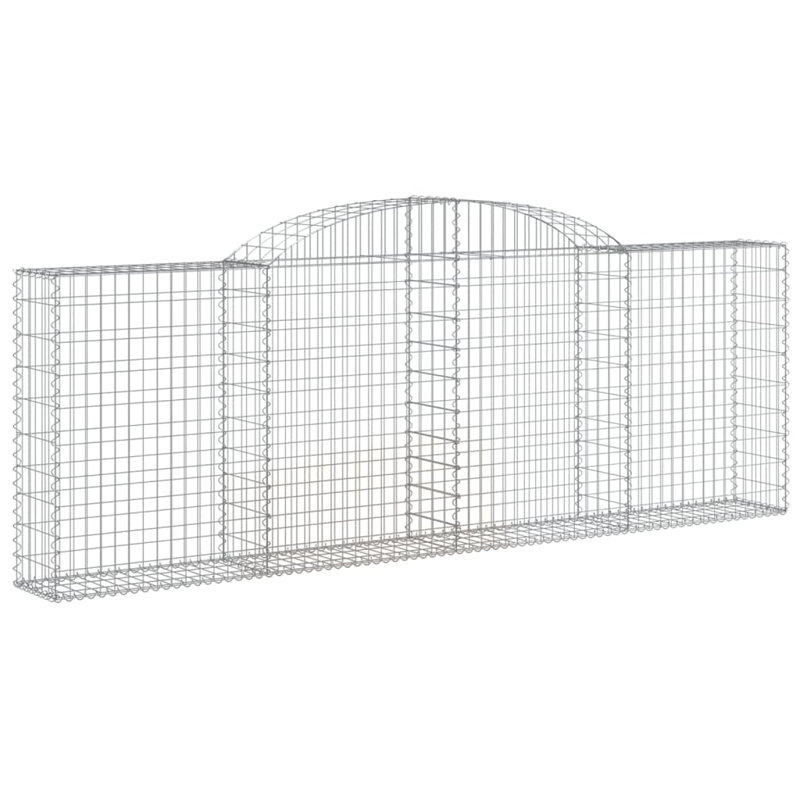 Briceida Silver Gabion Baskets, 120cm H x 300cm W x 30cm D
