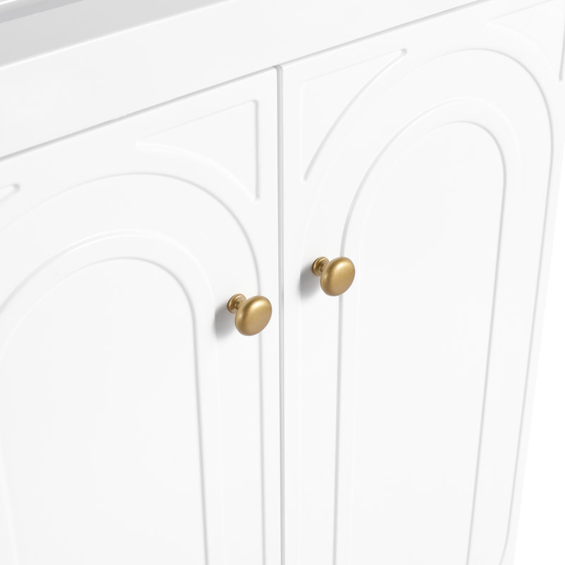 Rangement autoportant pour salle de bain 24 po - Contreplaqué blanc, portes à fermeture douce, support de lavabo moderne