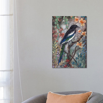 Magpie by Lisa Marie Kindley - Wrapped Canvas Painting