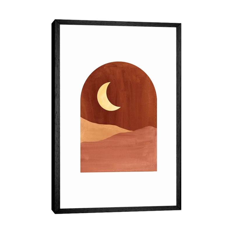 Terracotta Night - Painting on Canvas, 66.04cm H x 45.72cm W x 3.81cm D, Black Framed