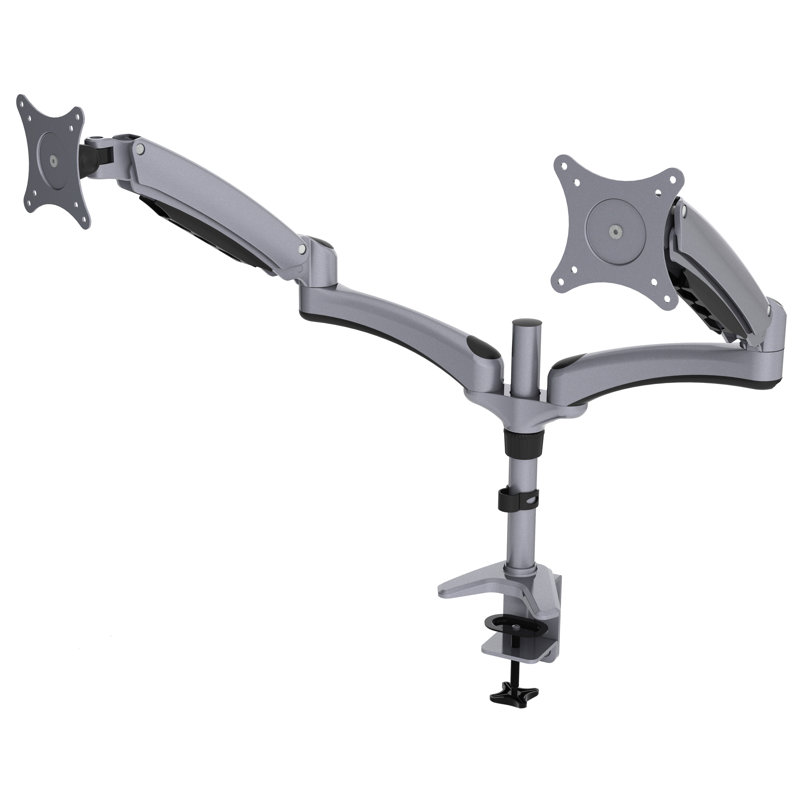 Support de bureau ergonomique double universel à 2 écrans, Argent