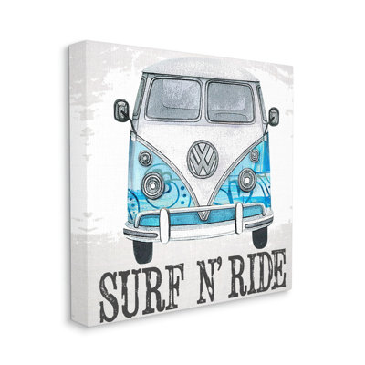 «Surf N Ride Blue Retro Summer Bus» par Karen Smith, impression sur toile tendue
