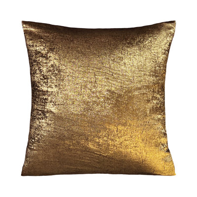 Violet Linen Silky Solid Crushed Pattern, Silky Polyester , Gold , 18 Inch x 18 Inch, Square, Decorative Accent Throw Pillow Cover