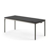 eFloat Quattro, 23 in. D x 58 in. W Sit-Stand Desk with Carbon Black Base, Carbon Black Painted Wood Top, and Black Salzburg Leather Cable Manager