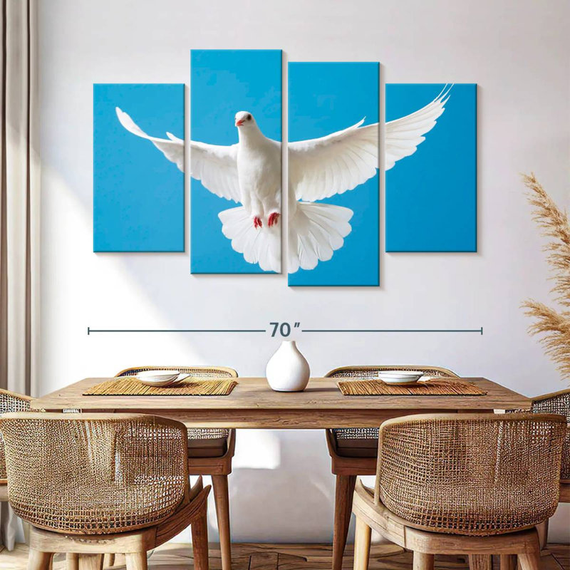 Brampt White Dove Flying, 42"H x 68"W