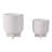 Weeda Planters Pottery And Cement Textured Finish For Home Or Garden Use Set Of 2 - 8", 6" White