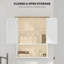 Armoire de salle de bain murale, armoire de salle de bain murale moderne avec 2 portes, tablette réglable, au-dessus de la toilette