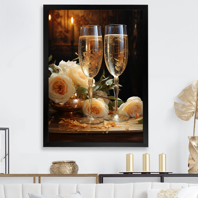Sparkling Celebration, reproduction d'art sur toile, Cadre simple noir, H 44 po x l 34 po x P 1,5 po