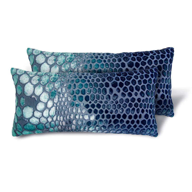 Snakeskin Rectangle Velvet Pillow Cover & Insert, Shark