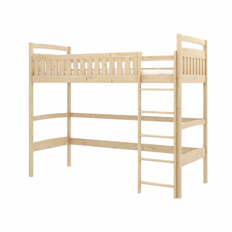 Lemont High Sleepers with Storage Included with Built-in Ladder Included, Pine